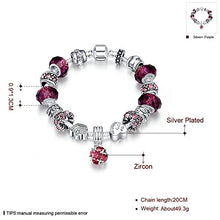 Carica l'immagine nel visualizzatore di Gallery, LDUDU Bracciale Charms da donna in argento con charms vetro di... - Ilgrandebazar