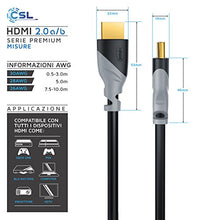 Carica l'immagine nel visualizzatore di Gallery, CSL - Cavo HDMI 4k da 5m - HDR 2.0 ab - HDCP 2.2 HFR Arc 5,0m nero/grigio