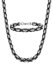 Carica l'immagine nel visualizzatore di Gallery, Sailimue Gioielli in Acciaio Inossidabile 8MM Collana Bracciale Set per Uomo...
