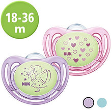 Carica l'immagine nel visualizzatore di Gallery, NUK 10177143 Freestyle Night - Ciuccio ortodontico in silicone, da 18 a 36... - Ilgrandebazar
