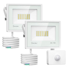 Carica l'immagine nel visualizzatore di Gallery, Onforu 2 Pezzi 20W faretto con sensore, 1800LM di movimento, Bianco - Ilgrandebazar