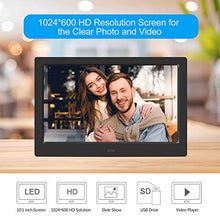 Carica l'immagine nel visualizzatore di Gallery, Cornice fotografica digitale, schermo elettronico 16: 9 LED HD, 1024 x 600...