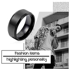 Carica l'immagine nel visualizzatore di Gallery, Flongo 8mm Anello Acciaio Inossidabile Lucidato, Uomo Rotondo Nero - Ilgrandebazar