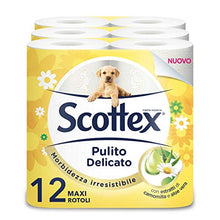 Carica l'immagine nel visualizzatore di Gallery, Scottex Pulito Delicato Carta Igienica, Confezione da 12 Rotoli Maxi - Ilgrandebazar