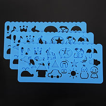 Carica l'immagine nel visualizzatore di Gallery, Set di Stencil Stampini da Disegno in Plastica per Bambini, 74 Forme, 24... - Ilgrandebazar