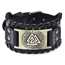 Carica l'immagine nel visualizzatore di Gallery, Bracciale in pelle stile vichingo totem, retrò - Ilgrandebazar