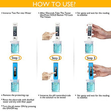 Carica l'immagine nel visualizzatore di Gallery, Pancellent Tester qualità Acqua TDS PH EC Temperatura 4 in Blu Bianco 4 In 1