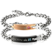 Carica l'immagine nel visualizzatore di Gallery, Flongo Coppia Bracciali Braccialetto Lui &amp; Lei, His Con Collane C - Ilgrandebazar
