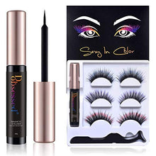 Carica l'immagine nel visualizzatore di Gallery, Ciglia Magnetiche con Eyeliner Magnetico Kit, 3D Finte Colorate...