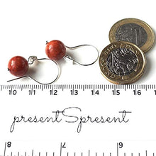 Carica l'immagine nel visualizzatore di Gallery, Orecchini Pendenti in Argento 925 con Corallo Rosso 10mm