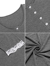 Carica l'immagine nel visualizzatore di Gallery, MAXMODA Pigiama Camicia da Notte Premaman maternità Allattamento XL, Grigio - Ilgrandebazar