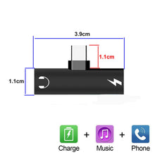 Carica l'immagine nel visualizzatore di Gallery, jack usb c, 2 in 1 Aux USB Tipo C Adattatore Jack Cuffie 3,5 mm Audio... - Ilgrandebazar