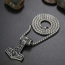 Carica l'immagine nel visualizzatore di Gallery, Oidea Collana Catena con Pendente Ciondolo Martello di Thor in Argento - Ilgrandebazar
