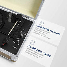 Carica l'immagine nel visualizzatore di Gallery, Giradischi, Souidmy Giradischi Bluetooth con Altoparlanti, 3 Velocità,...