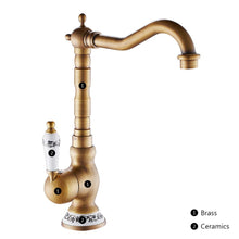 Carica l'immagine nel visualizzatore di Gallery, Miscelatore Rubinetto Antico Monocomando per Lavabo Alto da Ottone - Ilgrandebazar
