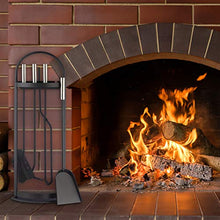 Carica l'immagine nel visualizzatore di Gallery, Relaxdays 10022291 Accessori Camino, 5 Pezzi, Porta-Attrezzi, Paletta,...