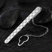 Carica l'immagine nel visualizzatore di Gallery, Sterling - Fermacravatta a scacchiera da uomo, in argento 925