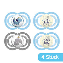 Carica l'immagine nel visualizzatore di Gallery, MAM Day &amp; Night - Set di 4 ciucci Perfect e 2 16+ Monate, Blu - Elefante