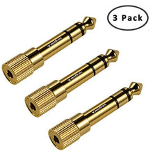 Carica l'immagine nel visualizzatore di Gallery, TriLink Adattatore per Cuffie [Rame Placcato Oro] da Jack 6.35mm maschio a... - Ilgrandebazar