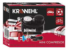 Carica l'immagine nel visualizzatore di Gallery, KRAWEHL Mini compressore d'aria - portatile- 12V DC - 250 psi -12V/80W Ref....