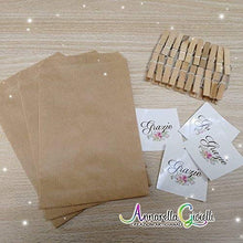 Carica l'immagine nel visualizzatore di Gallery, 20 kit Confettata, sacchetti carta kraft, 10x16 centimetri, mollette,... - Ilgrandebazar