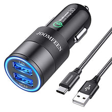 Carica l'immagine nel visualizzatore di Gallery, JOOMFEEN Caricabatteria Auto USB C,Quick Charge 3.0+2.4A 30W Caricatore... - Ilgrandebazar