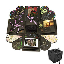 Carica l'immagine nel visualizzatore di Gallery, Explosion Box DIY Photo Album Creativo Scrapbook per 12*12*12cm, Nero - Ilgrandebazar