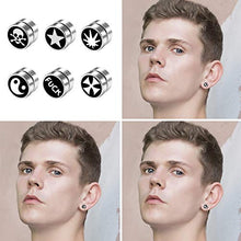 Carica l'immagine nel visualizzatore di Gallery, Flongo 6 Paia 1CM Orecchini Punk Magnetici Unisex, senza buco, in... - Ilgrandebazar