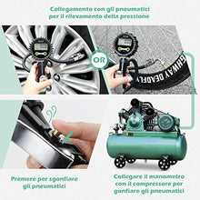 Carica l'immagine nel visualizzatore di Gallery, LOETAD Manometro Pressione Gomme Digitale Pistola Gonfiaggio...