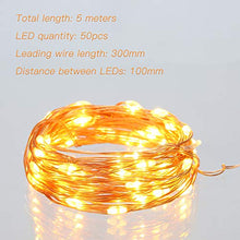 Carica l'immagine nel visualizzatore di Gallery, Ariceleo Led Stringa Luci a Batteria, 1 Pezzi 5 metri 50 Bianco Caldo - Ilgrandebazar