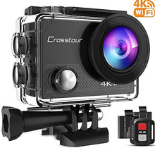 Carica l'immagine nel visualizzatore di Gallery, Crosstour Action Cam 4K WiFi 20MP Camera LDC Subacquea 30M con...