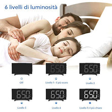 Carica l'immagine nel visualizzatore di Gallery, YISSVIC Sveglia Digitale da Comodino 6.5 Pollici Schermo LED 2 Suoni Volume...