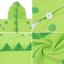 Carica l'immagine nel visualizzatore di Gallery, SYWAN Accappatoio da Spiaggia per Bambini con Cappuccio e Dinosauro in Green