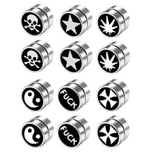 Carica l'immagine nel visualizzatore di Gallery, Flongo 6 Paia 1CM Orecchini Punk Magnetici Unisex, senza buco, in... - Ilgrandebazar