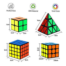Carica l'immagine nel visualizzatore di Gallery, Yetech 4PCS Speed Magico Cubo Set - Smooth Magic Puzzle Cube 2x2x2 3x3x3...