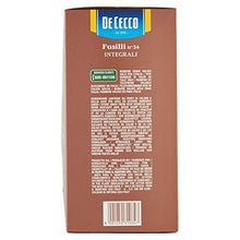 Carica l'immagine nel visualizzatore di Gallery, De Cecco Pasta Integrale Fusilli - 500 g