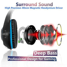 Carica l'immagine nel visualizzatore di Gallery, Beexcellent GM-1, Cuffie Gaming con microfono da Gioco Bass Nero/Blu