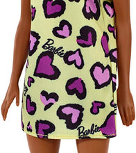 Carica l'immagine nel visualizzatore di Gallery, Barbie- Bambola Castana con Abito Giallo Cuoricini Viola Giocattolo per... - Ilgrandebazar
