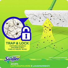 Carica l'immagine nel visualizzatore di Gallery, Swiffer Starter Kit Scopa con 1 Manico, 8 Panni Asciutti e 3 Umidi,...