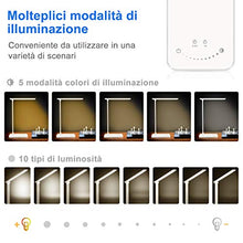 Carica l'immagine nel visualizzatore di Gallery, Lampada da scrivania SEZAC 50LED, lampada tavolo con sensore tattile,...
