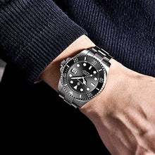 Carica l'immagine nel visualizzatore di Gallery, BERSIGAR Orologio da Polso Automatico Uomo | Cinturino in Acciaio 43, Nero - Ilgrandebazar
