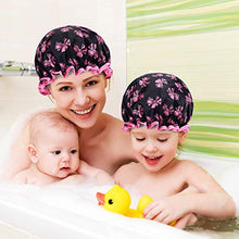 Carica l'immagine nel visualizzatore di Gallery, ZARRS Cuffia Doccia Riutilizzabile,2 Pack Impermeabile Pink+wave Point - Ilgrandebazar
