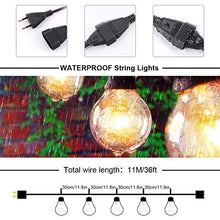 Carica l'immagine nel visualizzatore di Gallery, Catena Luminosa Esterno,VIFLYKOO 36 FT Luci Stringa con 30 G40 30+5 - Ilgrandebazar