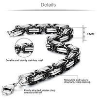 Carica l'immagine nel visualizzatore di Gallery, Sailimue Gioielli in Acciaio Inossidabile 8MM Collana Bracciale Set per Uomo...