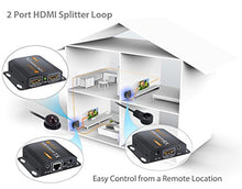 Carica l'immagine nel visualizzatore di Gallery, Neoteck 1080P 60M HDMI Ethernet Network Extender con 2 splitter porta