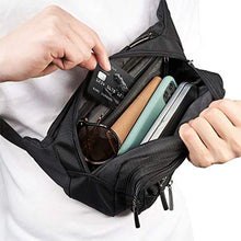 Carica l'immagine nel visualizzatore di Gallery, FREETOO Marsupio con 5 Tasche Bum Bag cintura regolabile Nero