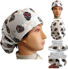 Carica l'immagine nel visualizzatore di Gallery, Cappello sala operatoria donna CRANIO DI MEJICAN BIANCO per capelli lunghi.... - Ilgrandebazar