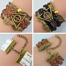 Carica l'immagine nel visualizzatore di Gallery, YouU 3 Pezzi Bracciale I doni della morte, boccino e Gufi Harry Potter,Nero... - Ilgrandebazar