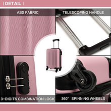 Carica l'immagine nel visualizzatore di Gallery, Kono Trolley rigido in ABS Bagaglio a Mano Valigia Rigida e Leggera con Rosa
