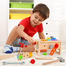 Carica l'immagine nel visualizzatore di Gallery, Vanplay Giochi in Legno, Cassetta Attrezzi Bambini, Regalo di Natale Ragazzo/a 2 3 4 5 Anni (30 Pezzi)